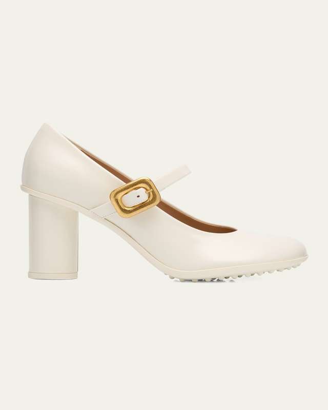 Atomic Leather Cylinder-Heel Pumps